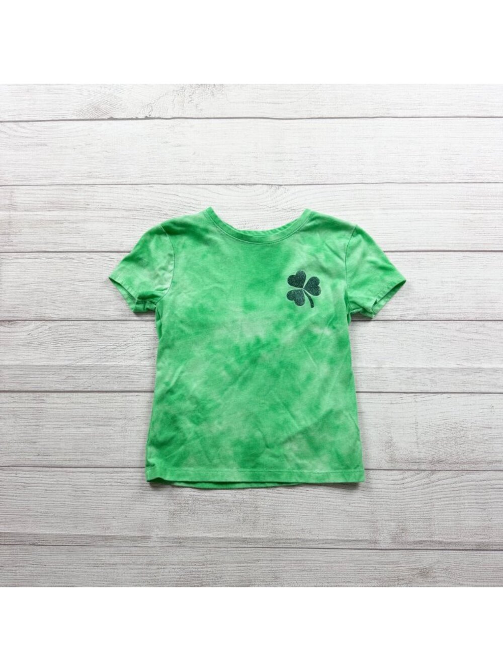 Celebrate! St Patricks Day Glitter Green Clover Graphic Tie Dye T-Shirt M 8